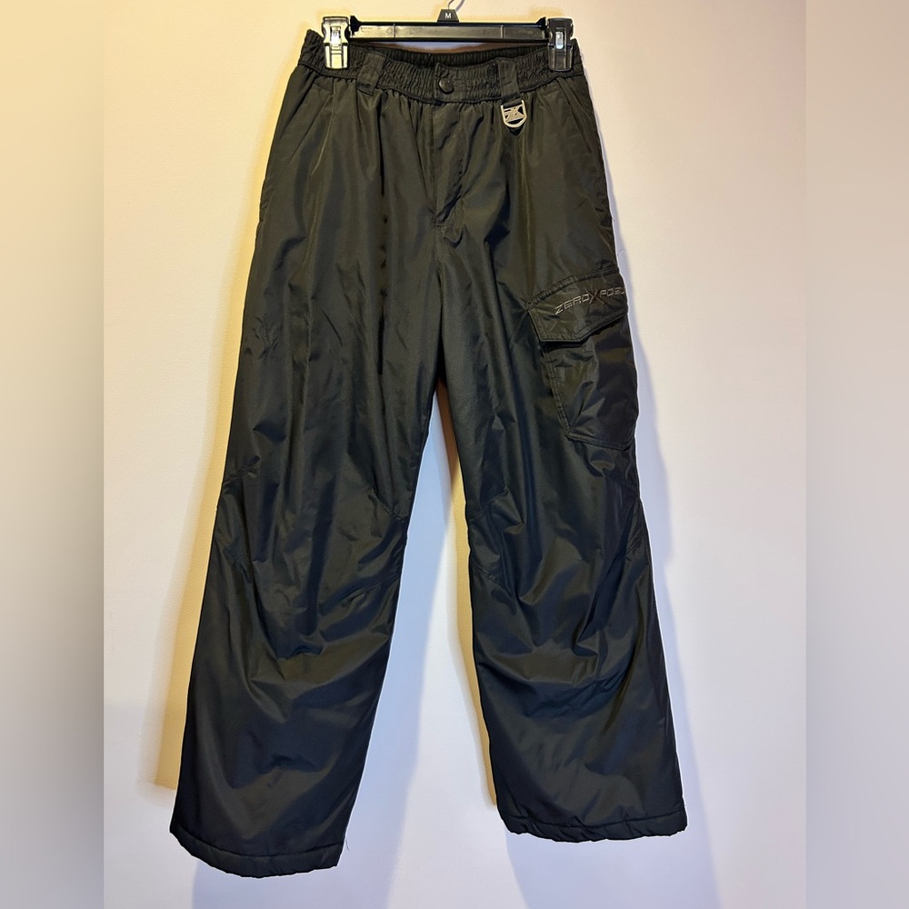 Zero Xposure Youth 14/16 Black Snow Pants Ski Snowboard Elastic Waist Pockets